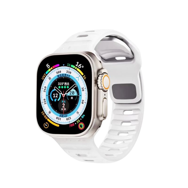 Sportigt Silikonarmband för Apple Watch - Passar Serie 1-9 och SE