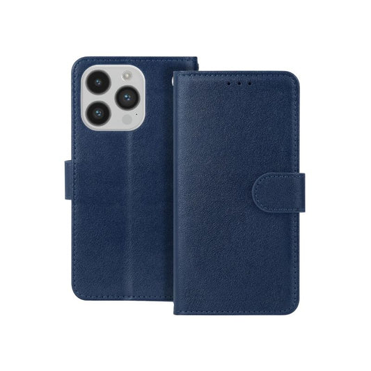 Läderfodral för iPhone Blå – fullt skydd för framsida och baksida med kortfack