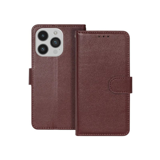 Läderfodral för iPhone Brun – fullt skydd för framsida och baksida med kortfack
