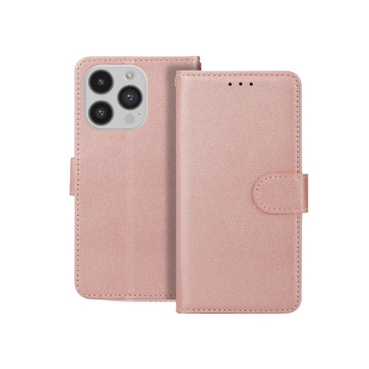 Läderfodral för iPhone Rosa – fullt skydd för framsida och baksida med kortfack